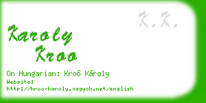 karoly kroo business card