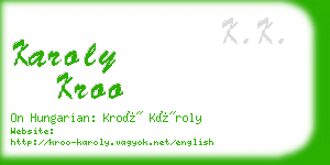 karoly kroo business card